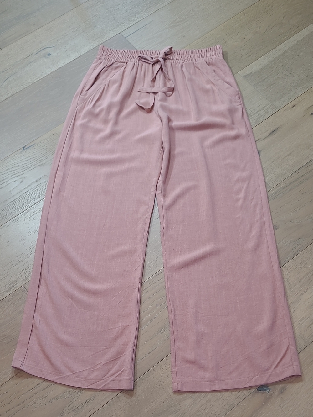 EUC Sienna Sky Wide Leg Pants Women's sz XL Dusty Rose Linen Blend Pull On Pant - Picture 2 of 12